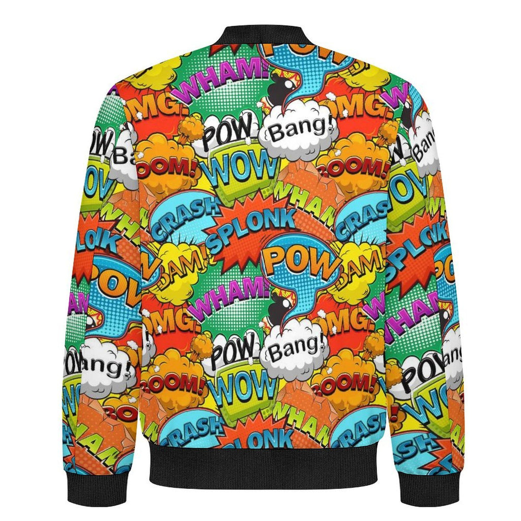 Comic Book 2 Men's Casual Zip‑Up Bomber Jacket