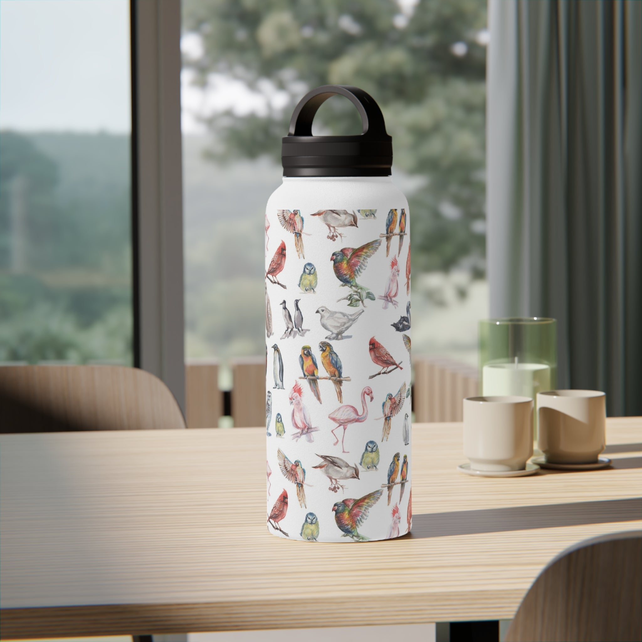 Birds Of A Feather - Stainless Steel Water Bottle, Handle Lid Stainless Steel Water Bottle With Handle Lid animal Globally Fulfilled