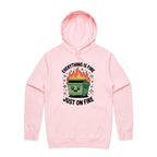 Skip Bin, Dumpster Fire Men's AS Colour Hoodie Pink Mens Hoodie Printed In Australia
