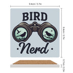 Bird Nerd - Ceramic Coasters (Square) Ceramic Coasters animal Printed Offshore