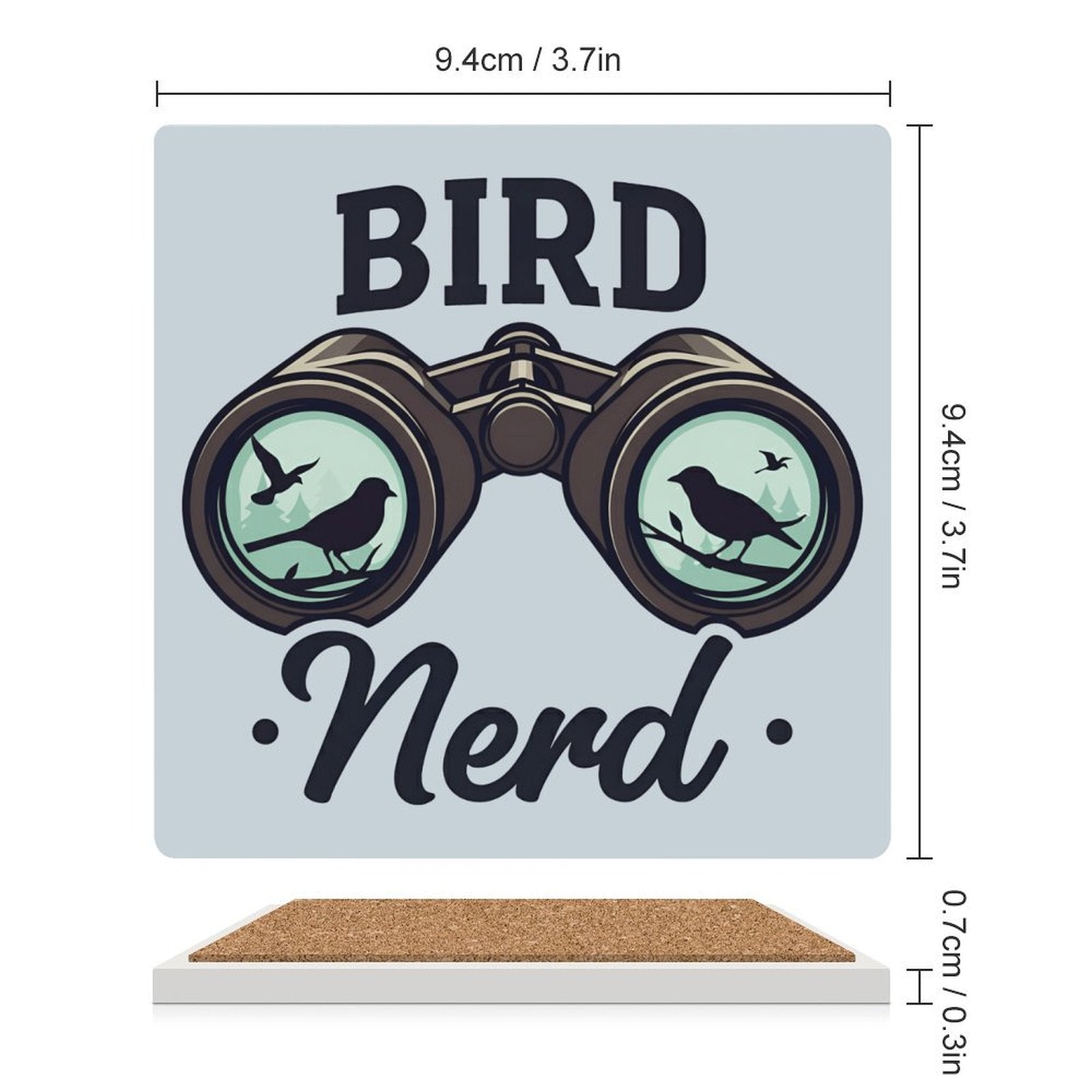 Bird Nerd - Ceramic Coasters (Square) Ceramic Coasters animal Printed Offshore