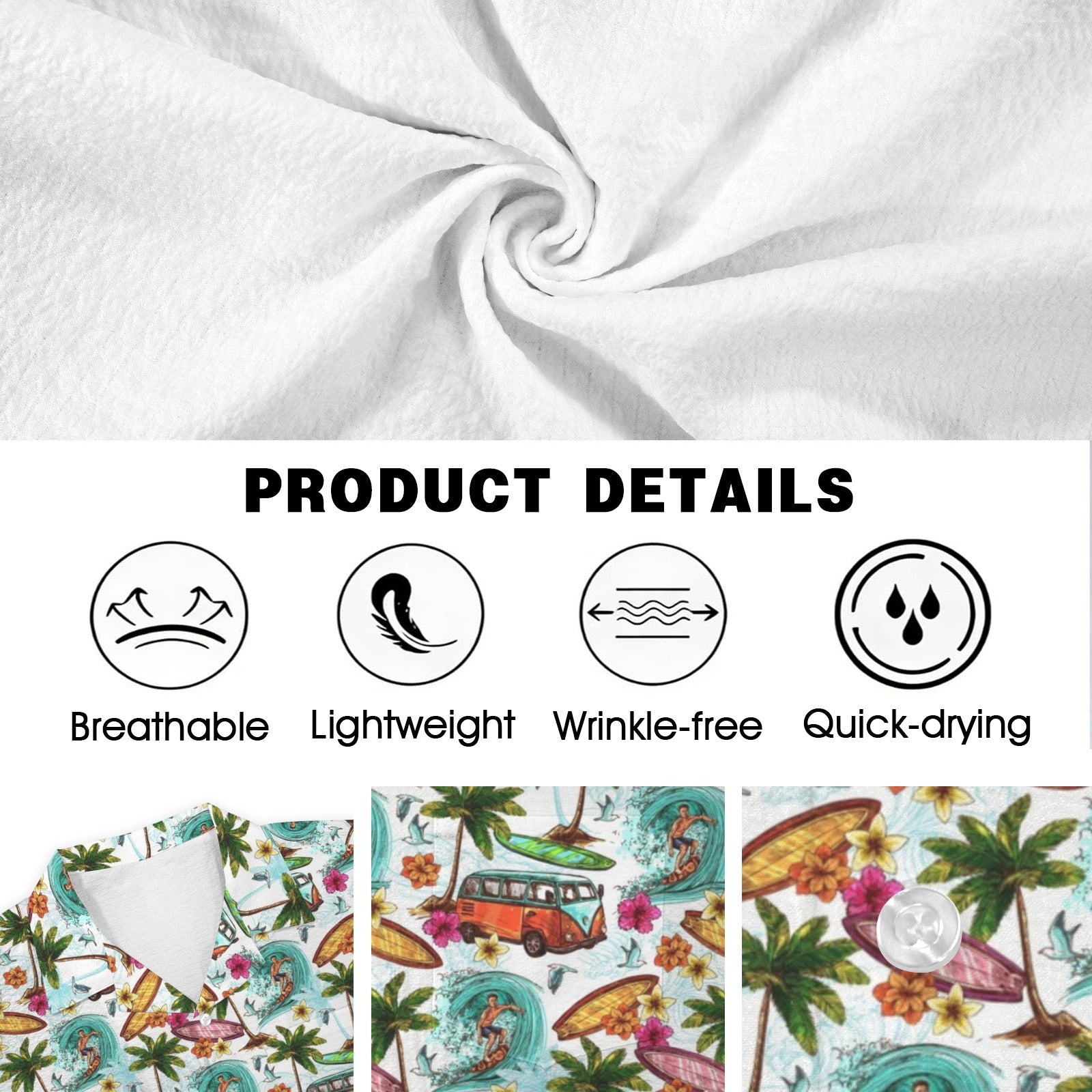Surfing Safari Men's Crinkle Hawaiian Shirt