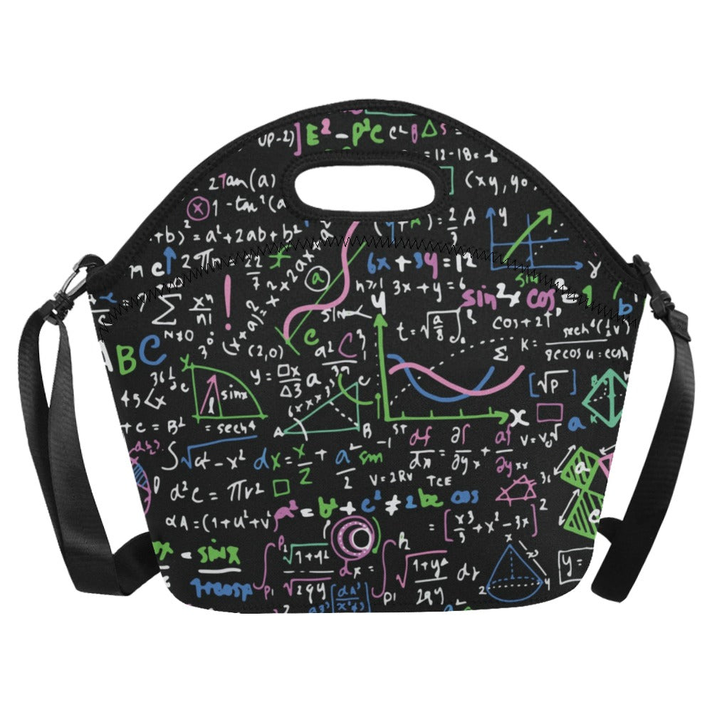 Equations In Green And Pink - Neoprene Lunch Bag Neoprene Lunch Bag Printed Offshore