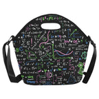 Equations In Green And Pink - Neoprene Lunch Bag Neoprene Lunch Bag Printed Offshore