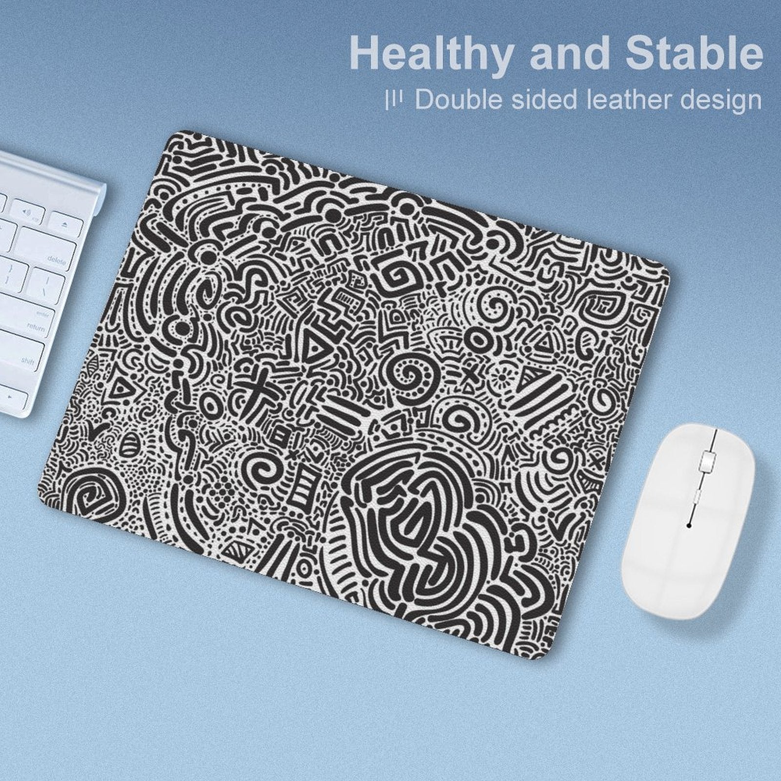 Black And White - Leather Mouse Pad Leather Mouse Pad Printed Offshore