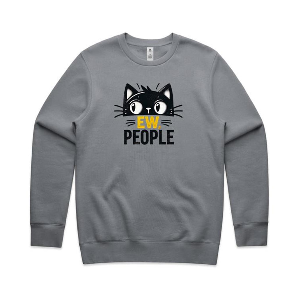 Ew People, Cat - AS Colour Stencil Crew Sweatshirt Gravel Sweatshirt animal Printed In Australia