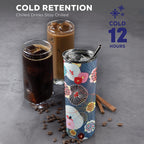 Abstract Floral 20oz Tall Skinny Tumbler with Lid and Straw