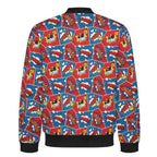 Comic Book Men's Casual Zip‑Up Bomber Jacket