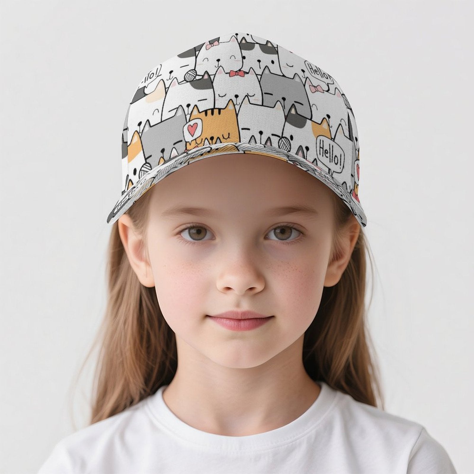Cat Hello Kids Baseball Cap