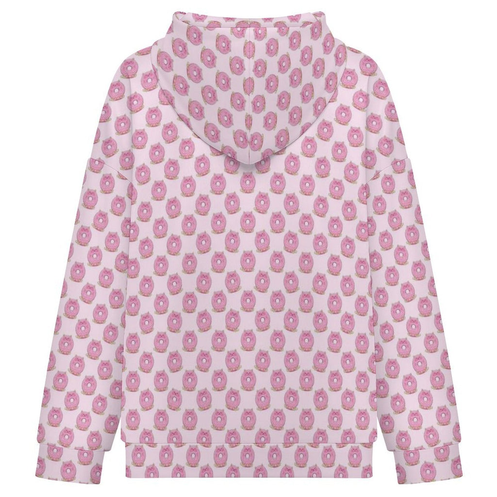 Pink Cat Doughnuts Women's Full-Zip Hoodie