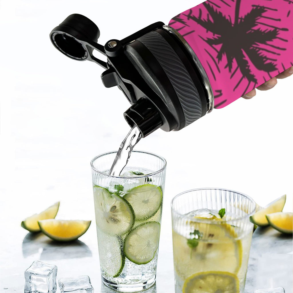 Palm Trees - Insulated Water Bottle with Dual-Use Lid (18oz) Insulated Water Bottle with Dual-Use Lid (18oz) Plants Printed Offshore