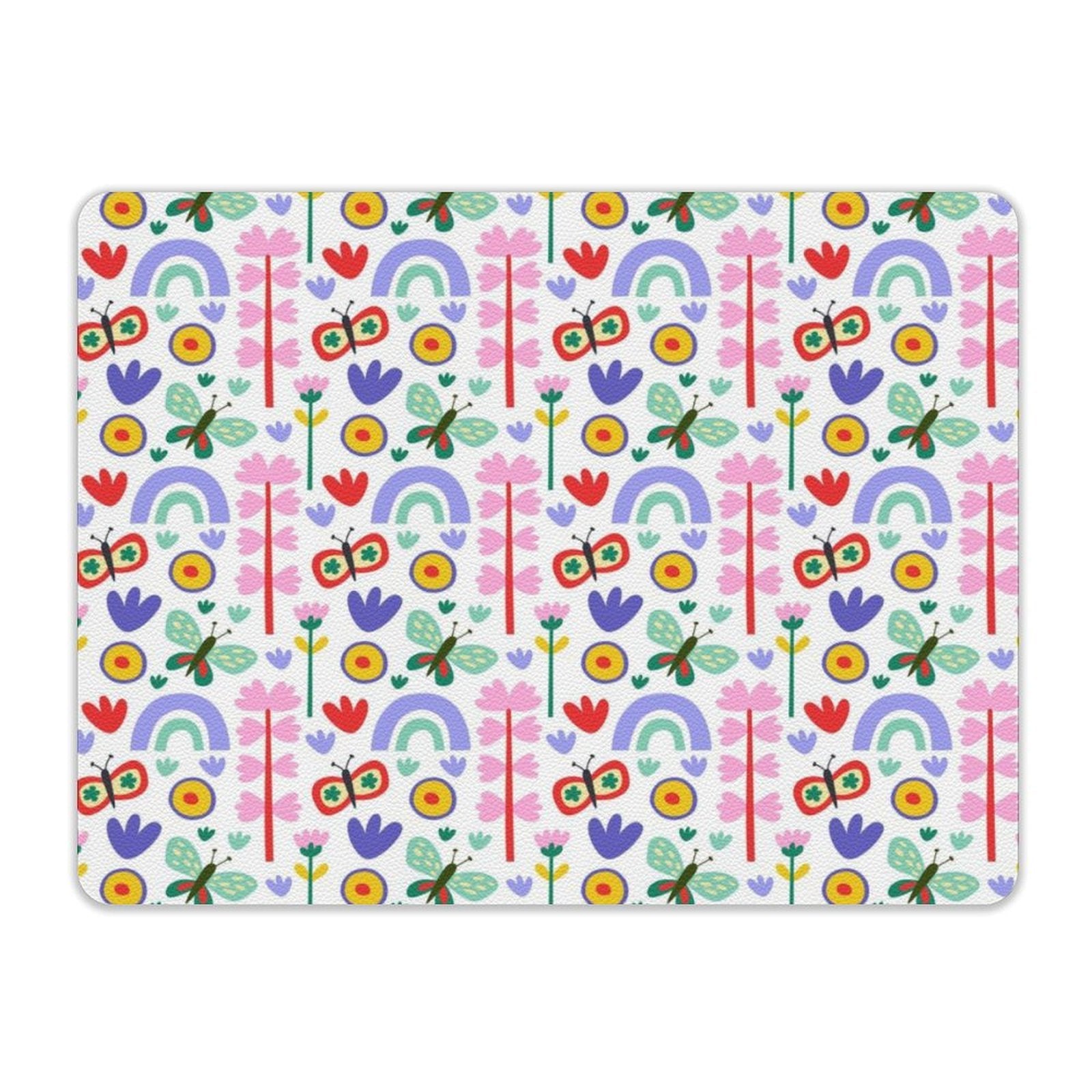 Rainbows And Butterflies Leather Mouse Pad Leather Mouse Pad Printed Offshore