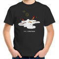 Melting Snowman, Yay Christmas - Kids Youth T-Shirt Black Kids Christmas T-shirt Christmas Printed In Australia