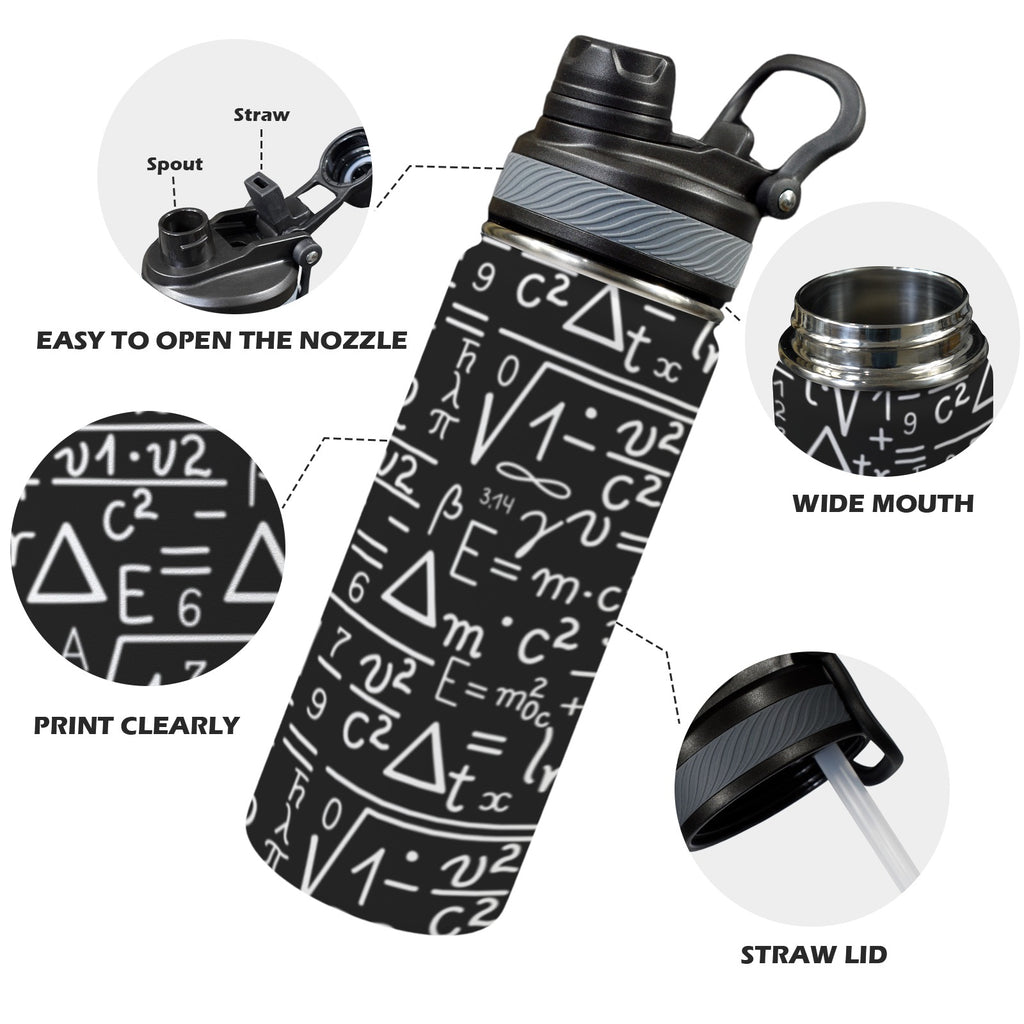 Mathematics - Insulated Water Bottle with Dual-Use Lid (18oz) Insulated Water Bottle with Dual-Use Lid (18oz) Maths Printed Offshore