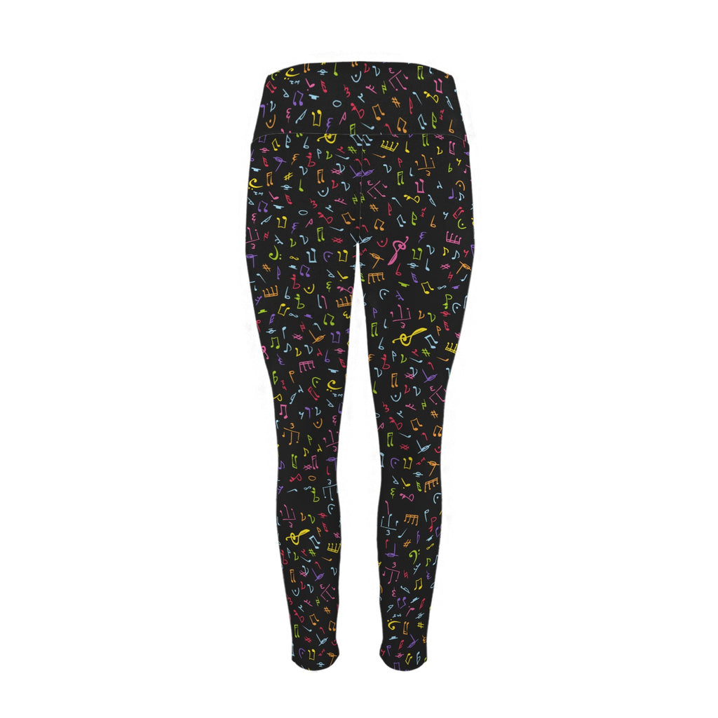 Music Notes - Women's High Waist Pockets Yoga Leggings