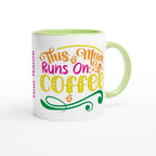 Personalised - This Mum Runs On Coffee - 11oz Ceramic Mug Personalised Mug customise Globally Fulfilled Mum personalise