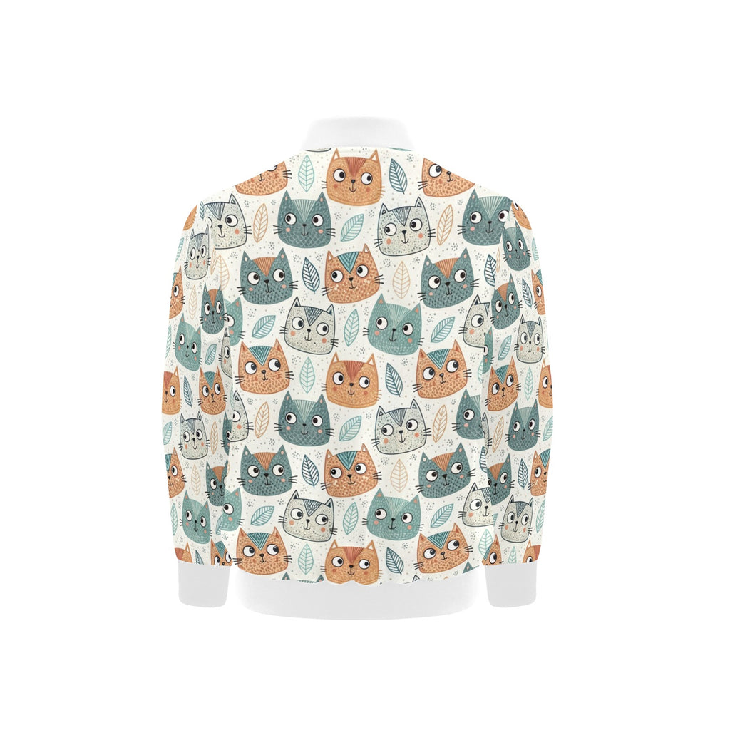 Cute Cat Faces Kids Bomber Jacket Kids Bomber Jacket animal Printed Offshore