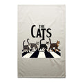 The Cats, Fab Four Crossing The Road - AS Colour Tea Towel Cream One Size Tea Towel animal Music Printed In Australia