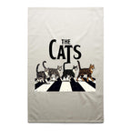 The Cats, Fab Four Crossing The Road - AS Colour Tea Towel Cream One Size Tea Towel animal Music Printed In Australia