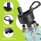 Australian Birds 12oz Kids Water Bottle with Straw Lid