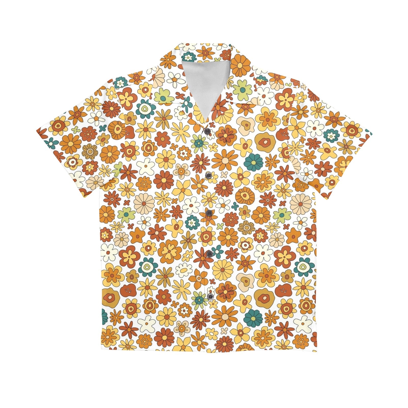 70's Style Floral Senior Kids Hawaiian Shirt