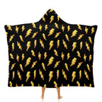 Lightning Bolts, Comic Book Kids Hooded Blanket 100cm x 130cm white 40"×50" Kids Hooded Blanket comic Printed Offshore