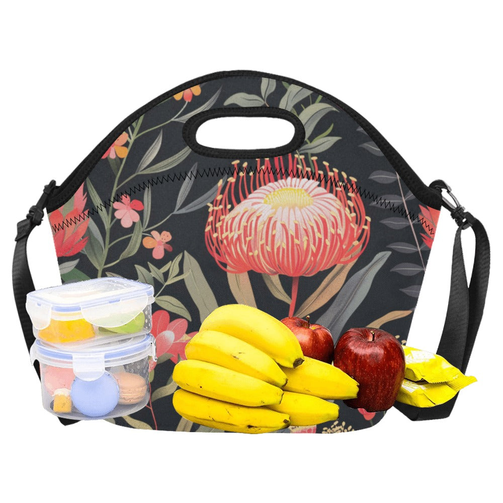Australian Waratah Flower - Neoprene Lunch Bag Neoprene Lunch Bag Printed Offshore