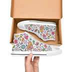 Hippy Butterfly And Flowers - Kids' High Top Canvas Shoes Kids High Top Canvas Shoes Printed Offshore Retro