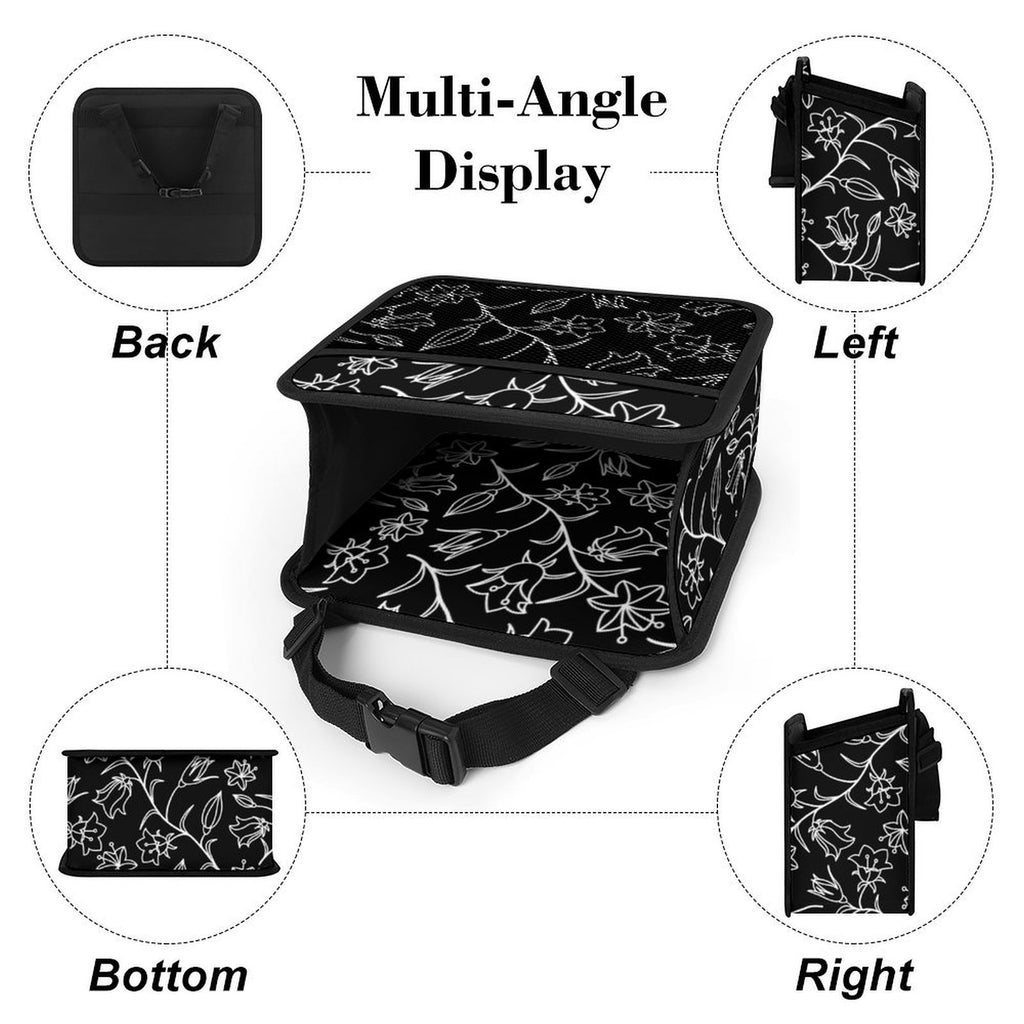 Black And White Floral Car Seat Back Organiser Car Seat Back Organiser Plants Printed Offshore
