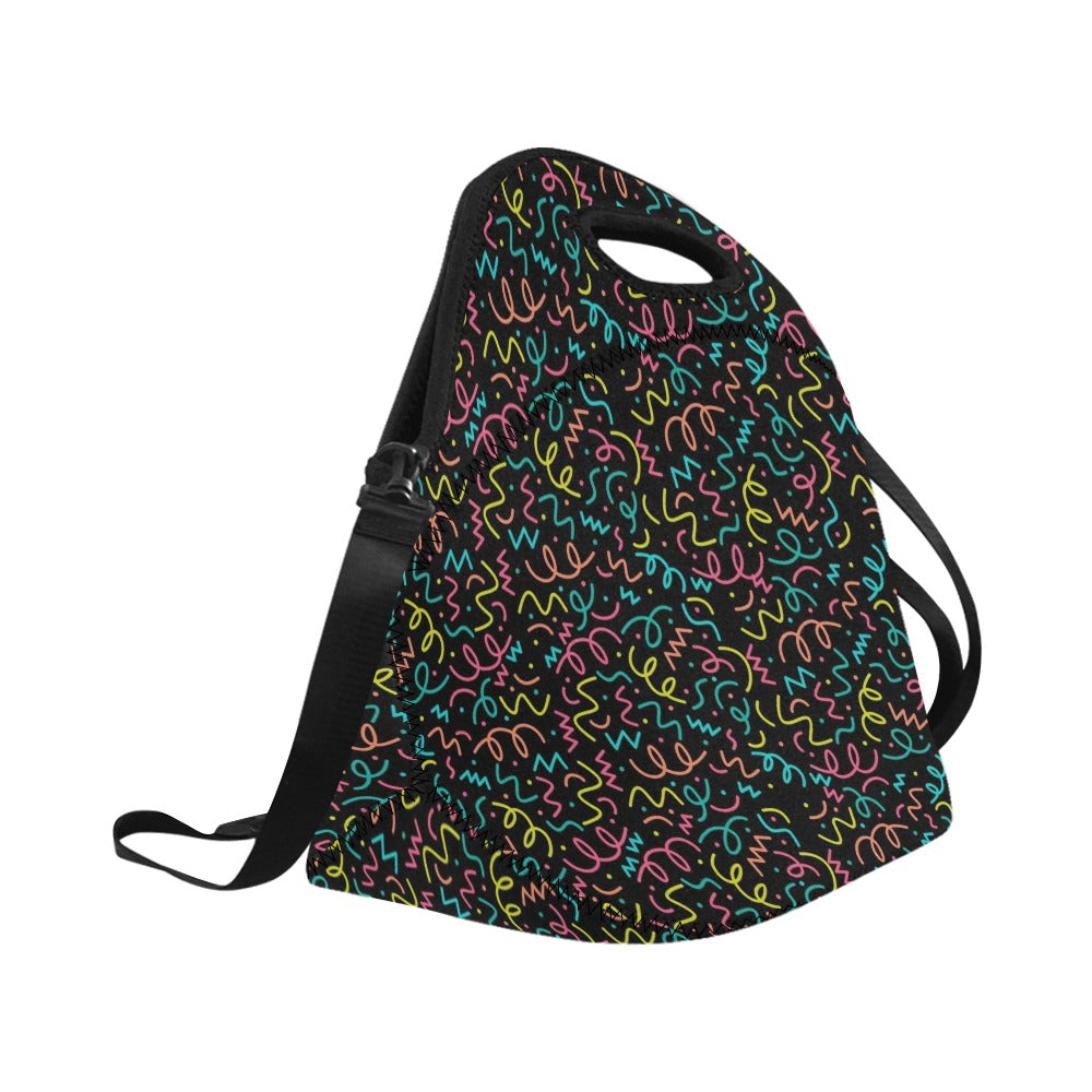 Squiggle Time - Neoprene Lunch Bag Neoprene Lunch Bag Printed Offshore