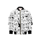 Black And White Dogs Kids Bomber Jacket XL Kids Bomber Jacket animal Printed Offshore