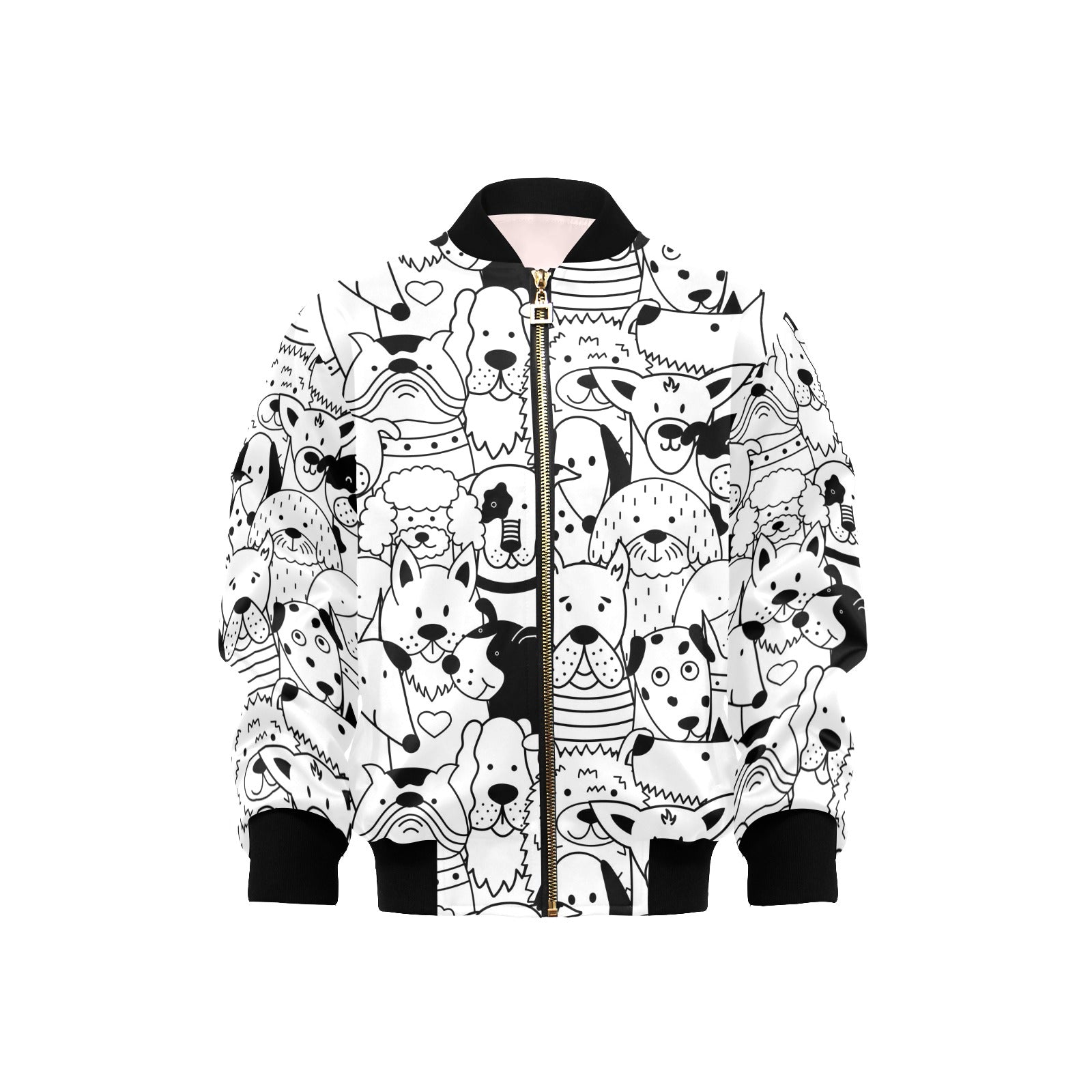Black And White Dogs Kids Bomber Jacket XL Kids Bomber Jacket animal Printed Offshore