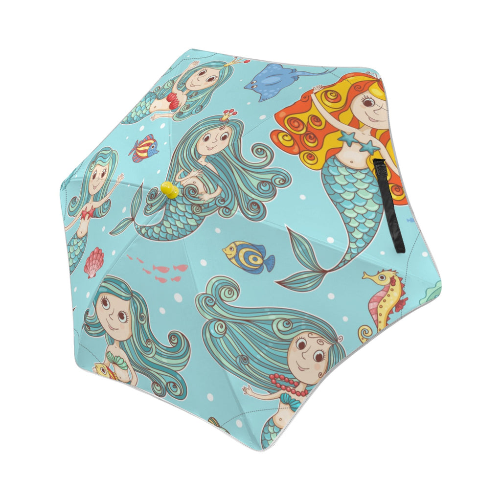 Mermaids Kids Safe Round Corner Umbrella One Size Kids Safe Round Corner Umbrella Ocean Printed Offshore