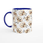 Cute Mushrooms - White 11oz Ceramic Mug with Colour Inside Ceramic Blue Colour 11oz Mug Globally Fulfilled