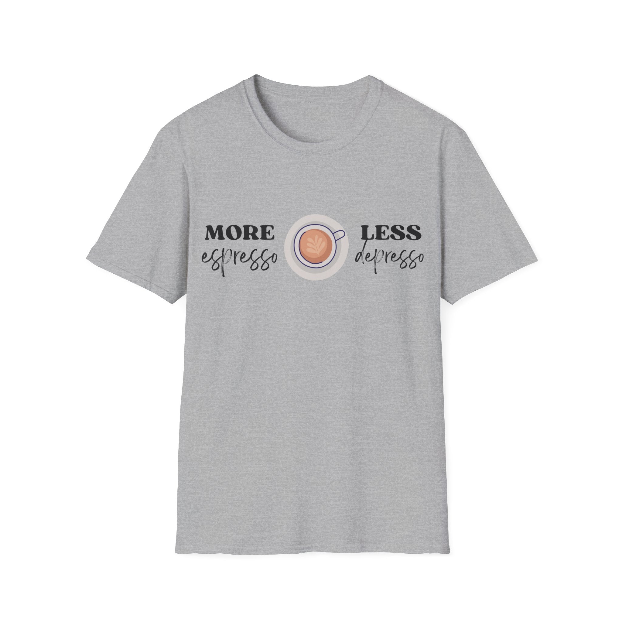 More Espresso, Less Depresso - Unisex Softstyle T-Shirt