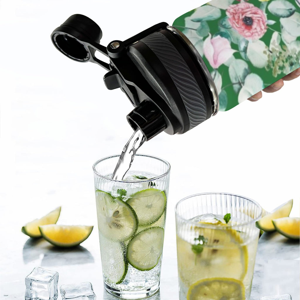 Bright Floral - Insulated Water Bottle with Dual-Use Lid (18oz) Insulated Water Bottle with Dual-Use Lid (18oz) Plants Printed Offshore