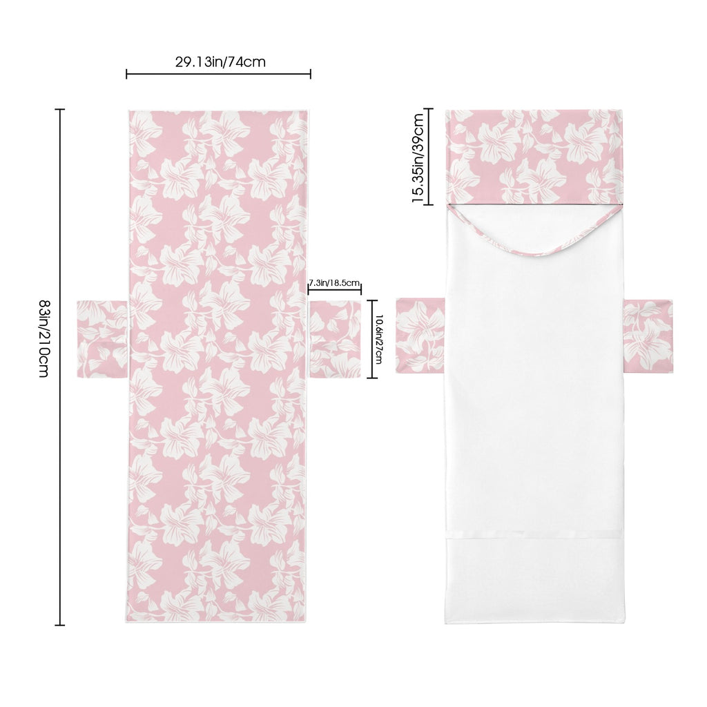 Pink Hawaiian Floral Beach Chair Towel Cover with Side Pockets