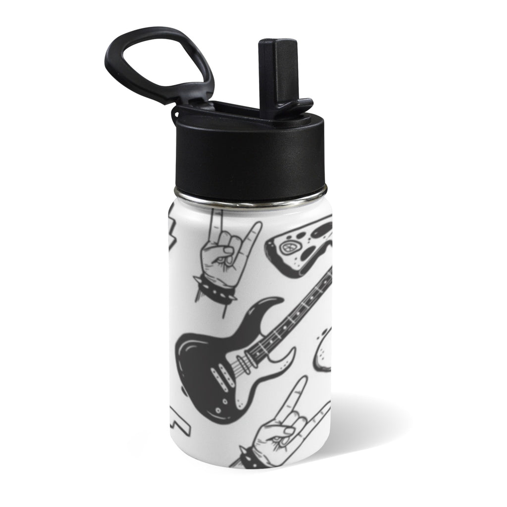 Rock Music 12oz Kids Water Bottle with Straw Lid