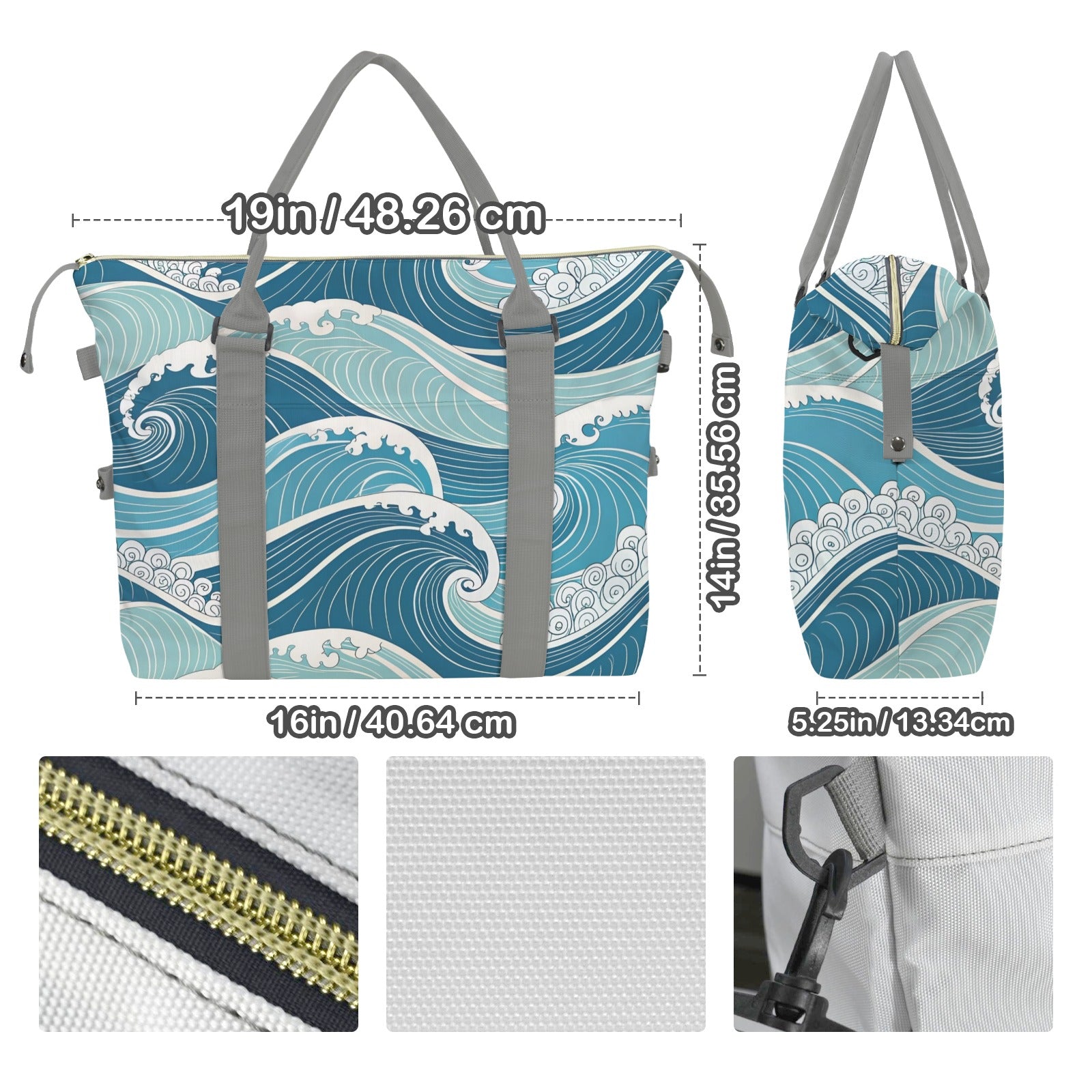 Ocean Waves Duffle Bag-Simple (Model 1715) Duffle Bag-Simple (1715)