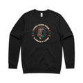 Make Some Noise, Retro Microphone AS Colour Stencil Crew Sweatshirt Unisex Black Sweatshirt Music Printed In Australia Retro
