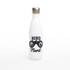 Bird Nerd - White 17oz Stainless Steel Water Bottle Default Title White Water Bottle animal Globally Fulfilled
