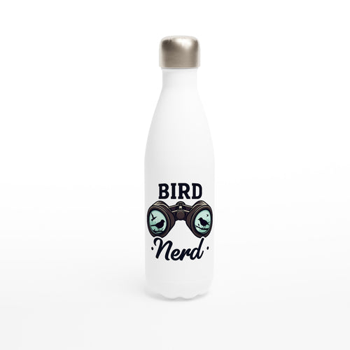 Bird Nerd - White 17oz Stainless Steel Water Bottle Default Title White Water Bottle animal Globally Fulfilled