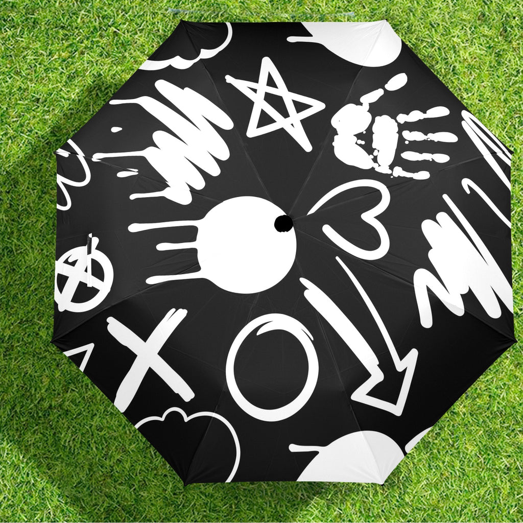 Bold Graffiti - Semi-Automatic Foldable Umbrella (Model U12) Semi-Automatic Foldable Umbrella (U12)