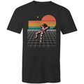 Retro Astronaut Men's AS Colour T-Shirt Black Mens T-shirt Printed In Australia Retro Space