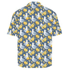 Lemon Seagull Men's Crinkle Hawaiian Shirt