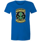 Alien, I'm Not Saying It Was Humans - Womens T-shirt Bright Royal Womens T-shirt Printed In Australia Sci Fi