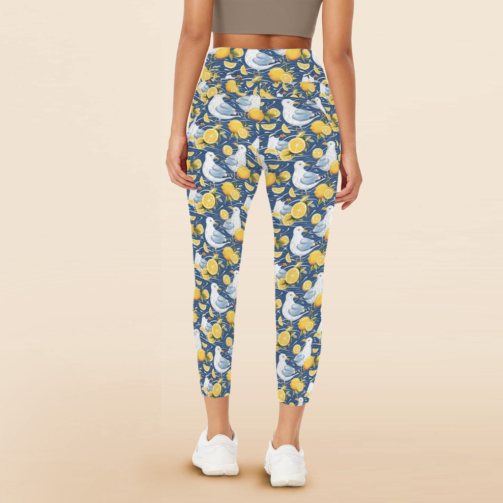 Lemon Seagull Women's High Waist Pockets Yoga Leggings Women's High Waist Pockets Yoga Leggings animal Printed Offshore