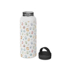 Paw Print Stainless Steel Water Bottle, Handle Lid Stainless Steel Water Bottle With Handle Lid animal Globally Fulfilled