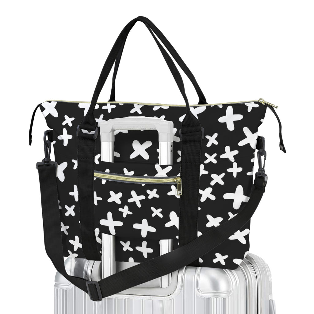 Black And White X's Duffle Bag-Simple (Model 1715) One Size Duffle Bag-Simple (1715)