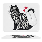 All You Need Is Love And A Cat Leather Mouse Pad white One size Leather Mouse Pad animal Printed Offshore